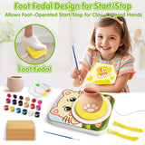 Pottery Wheel for Kids Arts and Crafts Toys for Kids 4-8 8-12 Girl Beginner with Foot Pedal USB Power 3 Clay Packs Apron Tools Mini Art Supplies Birthday Christmas Gifts for 9 Year Old Girls Mikiomie
