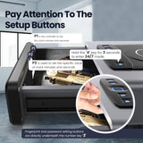 Grimtron Biometric Gun Safe for Handgun, Smart Clock Safe with 2-in-1 Watch & Phone Wireless Charging, Bedside Pistol Safe with Backlit Keypad, Nightstand Handgun Safe with LED Light Grimtron