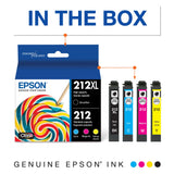 EPSON 212 Claria Ink High Capacity Black & Standard Color Cartridge Combo Pack (T212XL-BCS) Works with WorkForce WF-2830, WF-2850, Expression XP-4100, XP-4105 Epson
