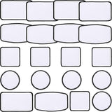 iFForce Sublimation Patches - Iron-on Blank Patches 4 Shapes for DIY Hats Jeans - Self Adhesive Stick to Cosmetic Bags Mobilephone Computer (20pcs Black Border) iFForce