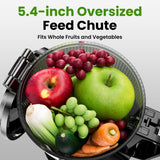 Cold Press Juicer, Amumu Slow Masticating Machines with 5.4" Extra Large Feed Chute Fit Whole Fruits & Vegetables Easy Clean Self Feeding Effortless for Batch Juicing, High Juice Yield, BPA Free 250W Amumu
