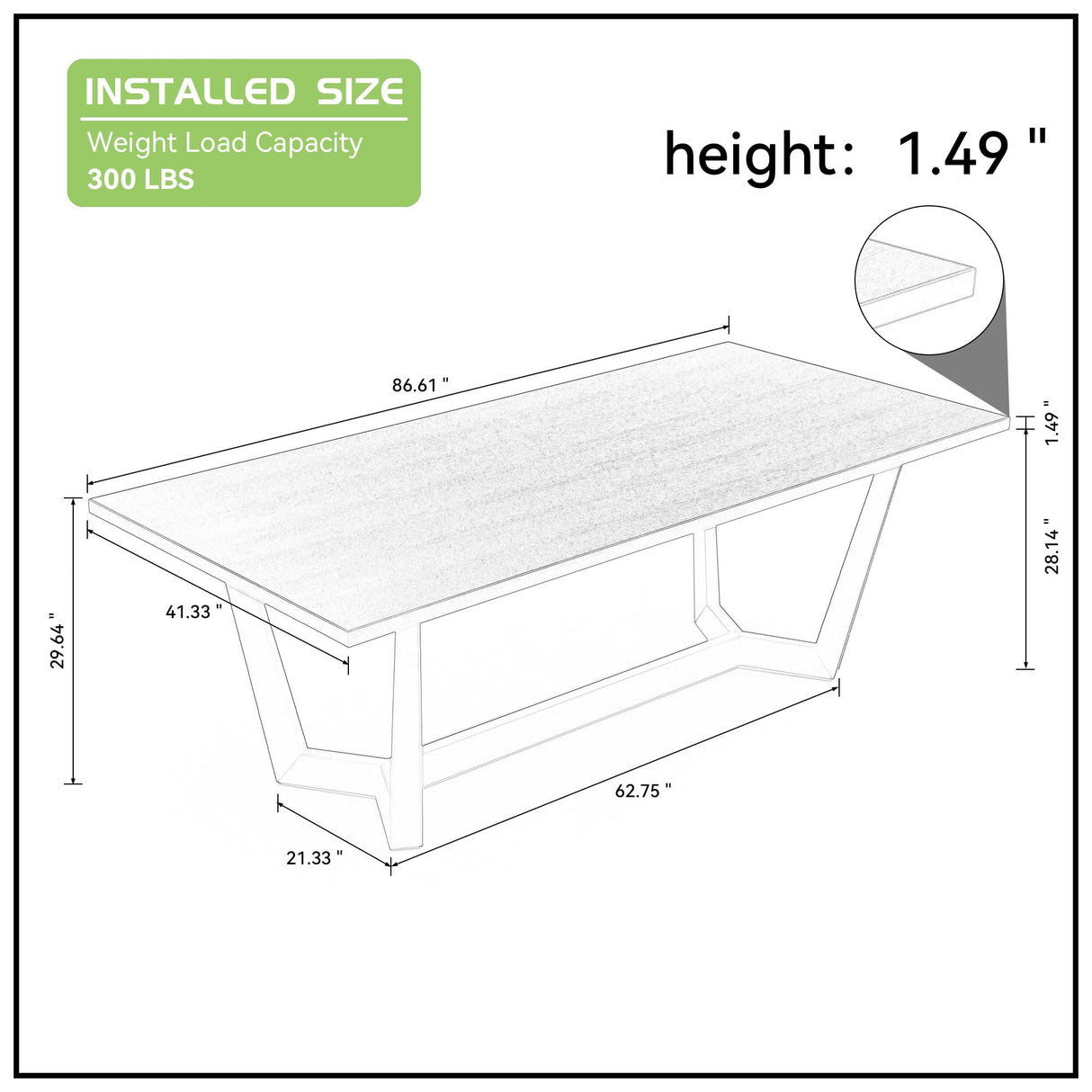 KEVINSPACE 86.81" Dining Table for 8-10 Person, ectangle Dining Table with Designed Legs, Mid Century Modern Dining Table for Kitchen Dining Room Dinner Walnut KEVINSPACE