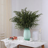 YXZZWL 8 Pcs Christmas Norfolk Pine Branches, 36 Inch Real Touch Artificial Norfolk Pine Branch Faux Cedar Pine Stem Fake Greenery Pine Picks for Vase DIY Garland Wreath Home Garden Decoration YXZZWL