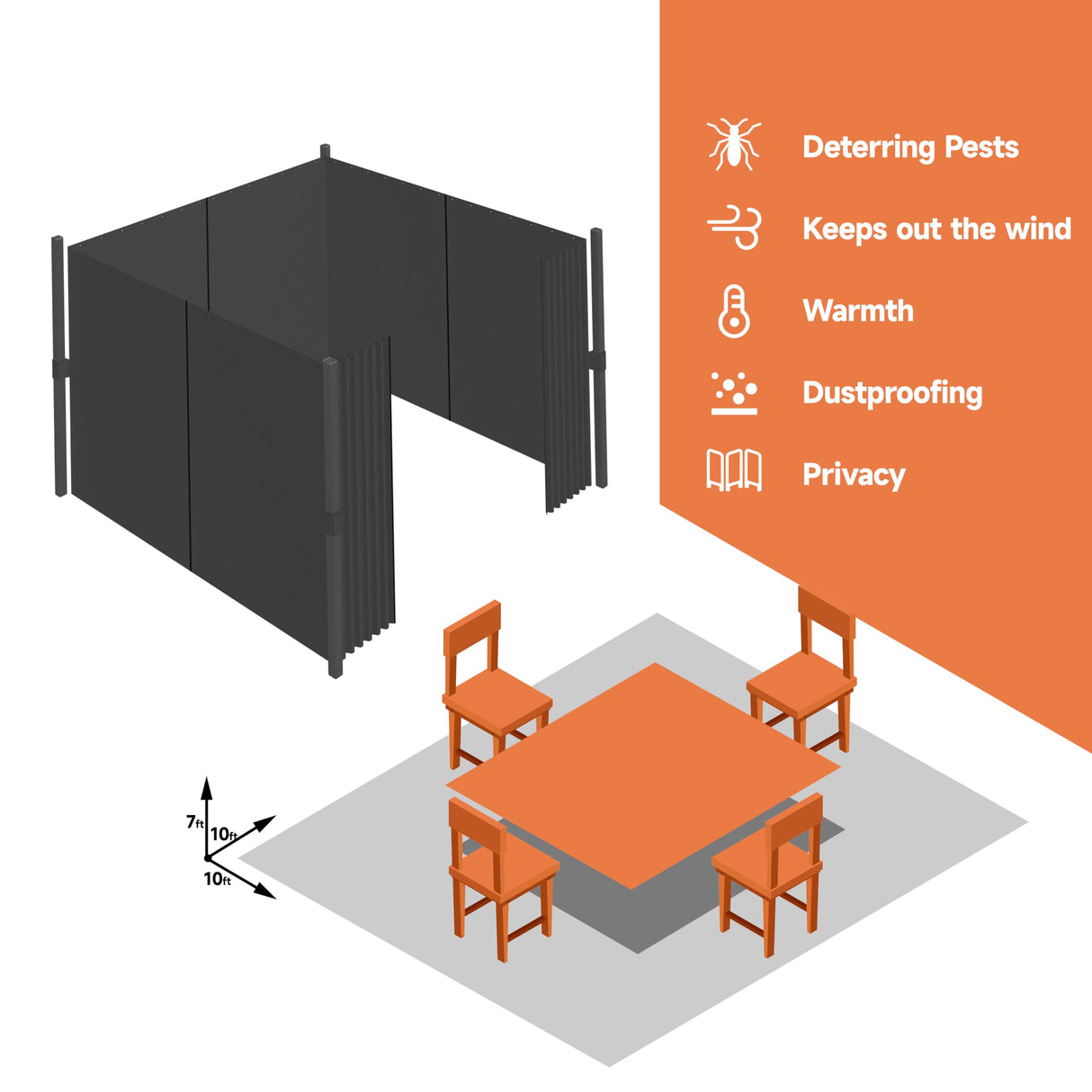Gazebo Curtains Outdoor Waterproof, Curtain Replacement Universal 4-Panel Sidewalls, Universal Replacement Privacy Curtain Sidewalls with Zipper for Garden Patio Yard (Only Curtains) (10x12ft, Brown) Generic