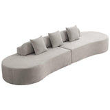 FANYE Modern Symmetrical Modular Curved Lounge Sectional Sofa with 3 Pillows, Living Room Boucle Upholstered Foam Couch Free Combination Deep Seat Cloud Sofa&Couch for Home Apartment, 130.5", Grey FANYE