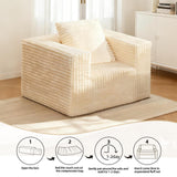 Single Cloud Sofa, Giant Bean Bag Chair with High Backrest & Wider Armrest, Foam Boneless Couch for Small Spaces, Comfy Furry Sofas with Pillows for Living Room, Bedroom, Apartment, Dorm, Office Sonovafurn