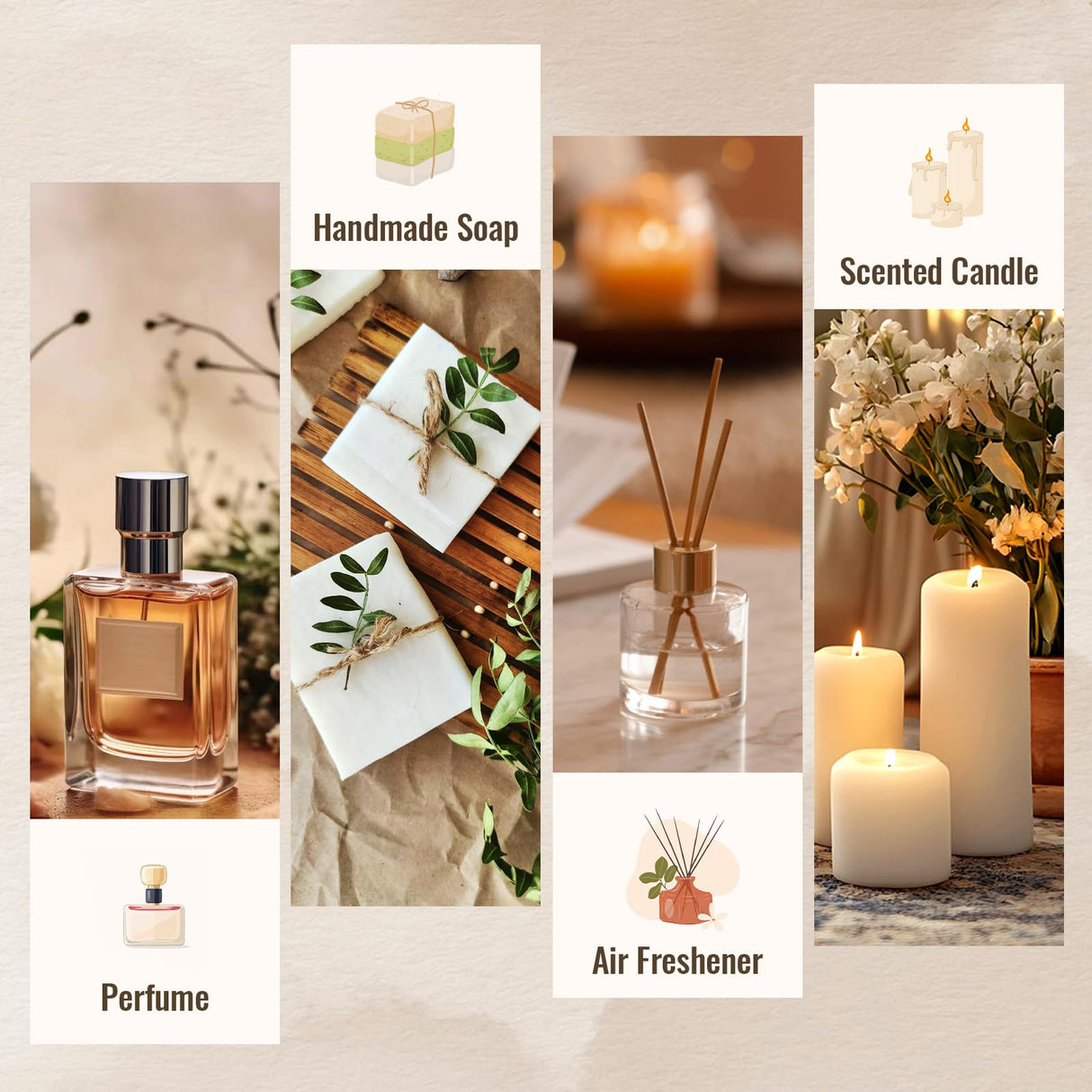 Men Essential Oils Set, Fragrance Oil for Diffuser, Leather, Tobacco, Cedar, Bourbon Whisky, Bergamot, Candle Scents for Candle Making, Soap Making Supplies, Man Aromatherapy Diffuser Oils Kit(6x10ML) Aeshory