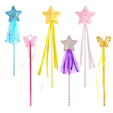 BANBALLON 6 PCS Princess Wand Magic Wand Fairy Dress-up Wand Kit for Girl's Princess Costume Role Play Birthday Party Favor BANBALLON
