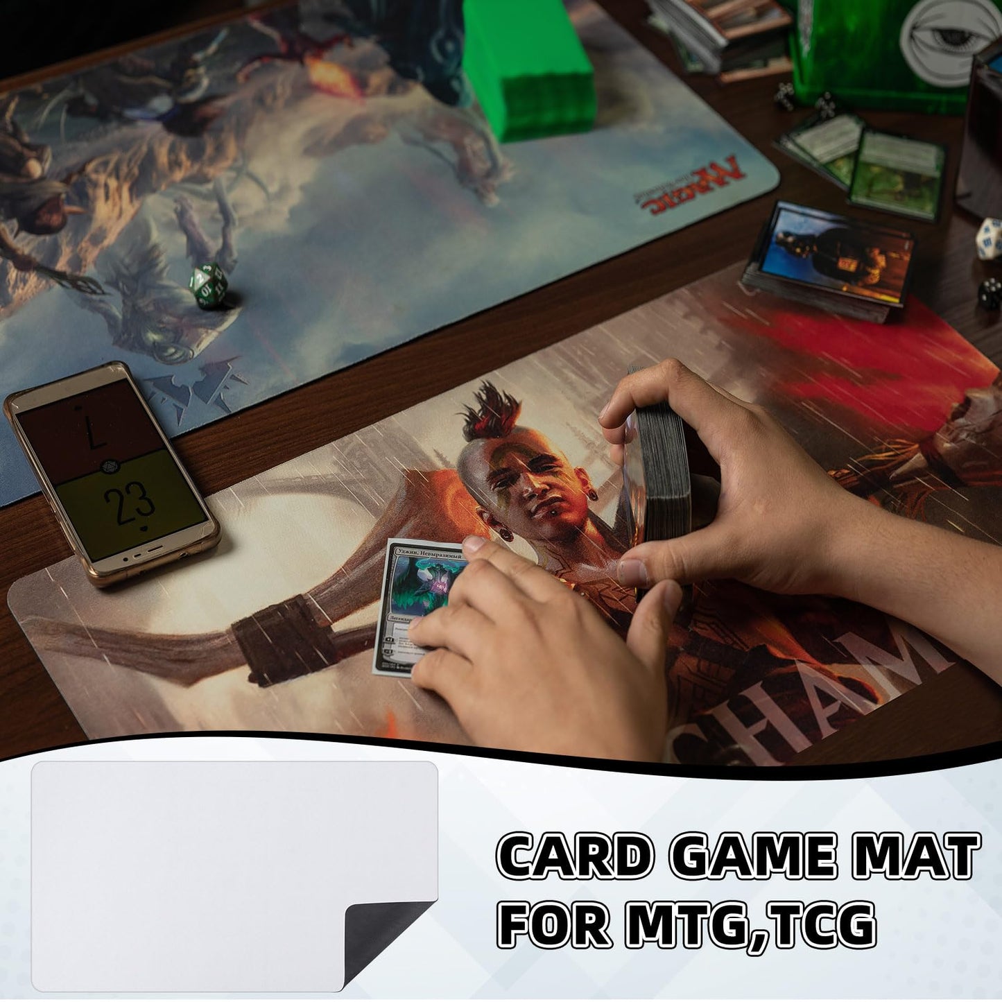 4 Pcs Card Game Mats 14 x 24 Inch Playmat Sublimation Blanks Playmat Smooth Card Playing Mat for Board Games, and Collectible Card Playing (White)