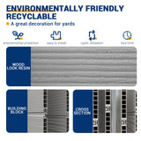 UDPATIO Outdoor Resin Storage Shed 5x3 FT, Plastic Garden Shed for Bike, Garbage Can, Tool, Outside Sheds & Outdoor Storage Storage Box with Lockable Door for Backyard, Patio, Lawn, Grey & White UDPATIO