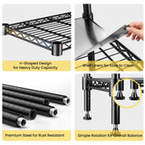 RackBro 72" H Storage Shelves 5 Tier Wire Shelving with Shelf Liners, Adjustable Metal Garage Shelving, 1325LBS Heavy Duty Commercial Storage Rack for Pantry Kitchen, 35" W x 16" D x 72" H, Black RackBro