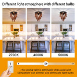 Farmhouse Flush Mount Ceiling Light Fixture, Rustic 3-Light Wood Strip Close to Ceiling Lights,Retro Vintage Red Oak and Black Kitchen Ceiling Lighting for Hallway Bedroom Entryway Living Dining Room Neechicx