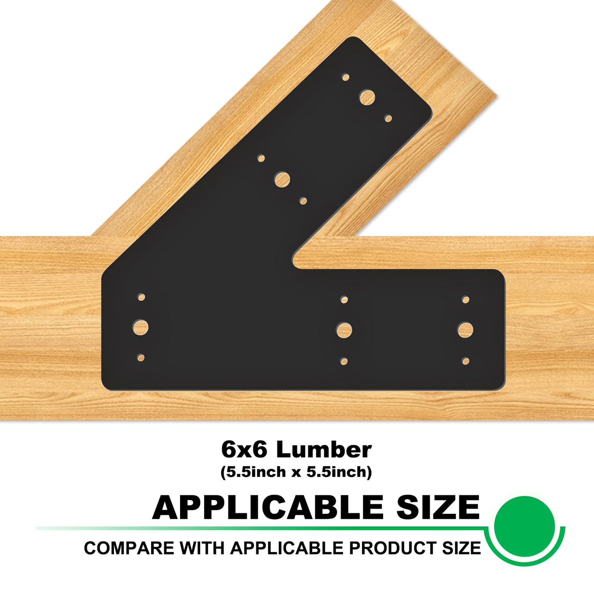 Andorm 4pcs 10x3 45 Degree Angle Steel Flat Plate Pergola Bracket Heavy Duty for Wood 4x4, 6x6 Lumber Powder Coated, Truss Framing Bracket, Post Mending Plate Black Andorm