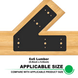 Andorm 4pcs 10x3 45 Degree Angle Steel Flat Plate Pergola Bracket Heavy Duty for Wood 4x4, 6x6 Lumber Powder Coated, Truss Framing Bracket, Post Mending Plate Black Andorm