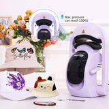 AKEYDIY 3-in-1 Auto Hat Heat Press Machine for Caps, with 3pcs Interchangeable Platens, Automatic Open & Release, Touchscreen for Precise Time & Temp Control, Heat Transfer Printing for Caps, Purple AKEYDIY