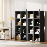 COMHOMA 8 Wood Cube Storage Organizer with Open Back and Removable Back Panels, 11In Black Cube Storage Bookshelf, Cubicle Shelf Bookcase for Home Office Bedroom Living Room, Vertical or Horizontal COMHOMA