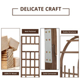 Outvita 7 Ft Fir Wood Garden Arch Arbour Arbor, Backyard Trellis, Outdoor Structure for Climbing Plants, Lawn Patio Decoration, Wedding Ceremony, Festival Decor Outvita