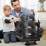 3D Puzzles for Adults Home Decor Pirate Ship Gifts for Men Women Model Kits Brain Teaser Puzzles for Adults Teacher Gifts,Queen Anne's Revenge 340 Pcs CubicFun