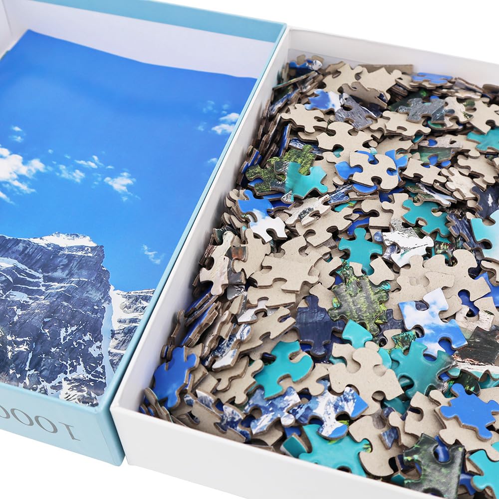 BEDUKE Jigsaw Puzzles for Adults 1000 Pieces Banff National Park Canada Rocky Mountain 1000 Piece Puzzle Thick Sturdy Cardboard Precise Interlocking Age 14+ Family Game BEDUKE