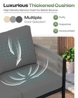 Oasbira Aluminum Outdoor Patio Furniture Set, HDPE Rope 5 Piece Modern Sectional Conversation Sets with Dual-Layer Coffee Table, All Weather Patio Couch Sofa with Thick Cushions, Gray Frame, Charcoal Oasbira
