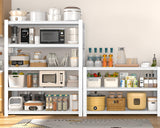 PrimeZone 36" W x 16" D x 72" H Closet Storage Shelves - 5 Tier White Metal Connector Shelving, Adjustable Heavy Duty Garage Shelves, Utility Rack Organizer Shelf for Kitchen Pantry Closet Garage PrimeZone