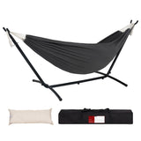 Lazy Daze Hammocks Double Hammock with 9ft Space-Saving Steel Stand Includes Portable Carrying Case, 450 Pounds Capacity (Dark Grey) Lazy Daze Hammocks