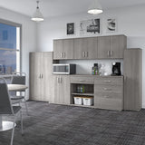 Bush Business Furniture Universal Floor Storage Cabinet with Doors and Shelves in Platinum Gray Bush Business Furniture