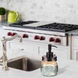 Amolliar 10 OZ Mason Jar Liquid Soap Dispenser, Stainless Steel Pump & Lid, Cute Farmhouse Decor for Kitchen, Bathroom, Refillable Hand Soap Dispenser, Lotion Soap Dispenser, Dish Soap, ORB 1 Pack Amolliar