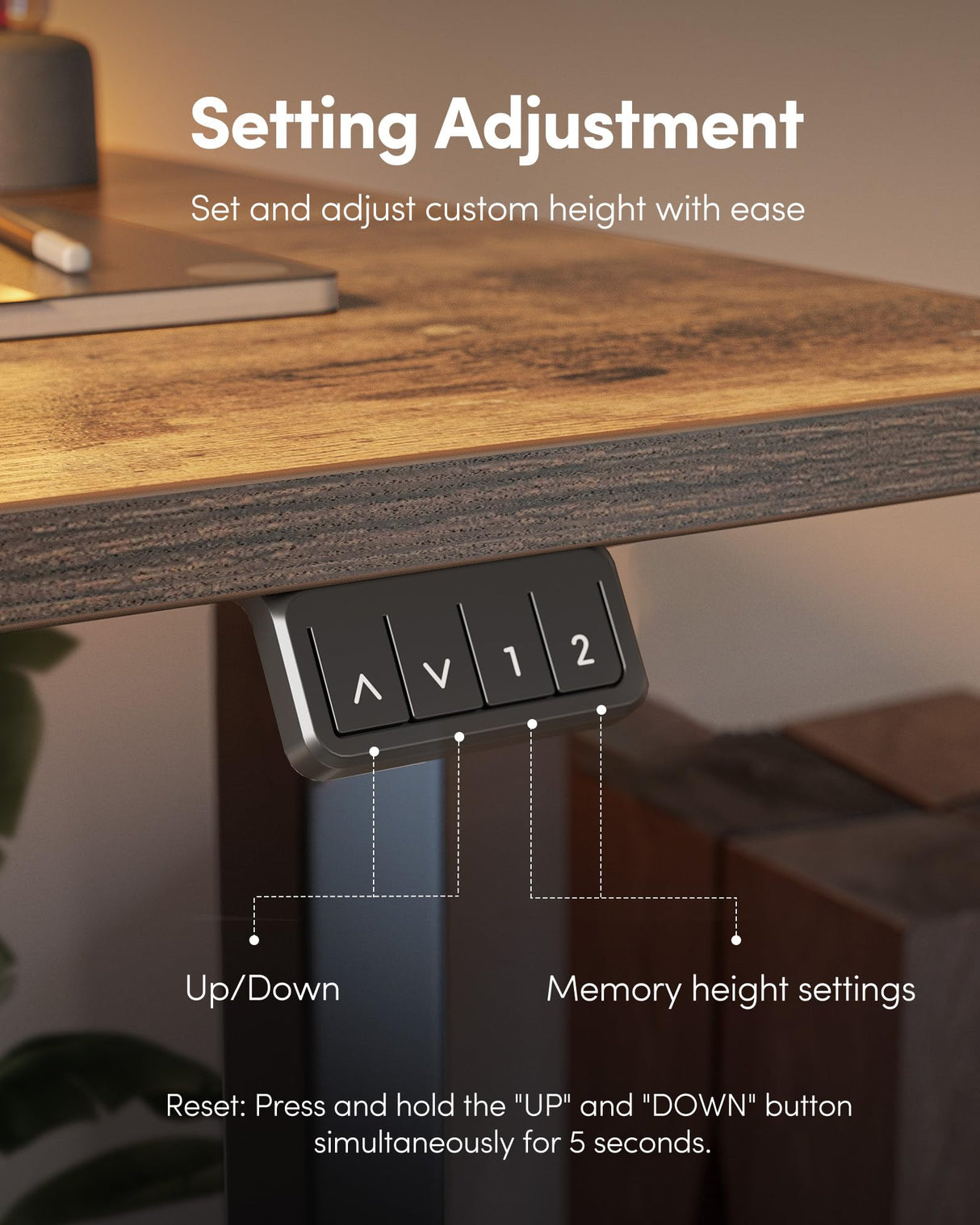 FEZIBO Electric Standing Desk, Height Adjustable Stand up Desk, 60 x 24 Inches Sit Stand Home Office Desk, Computer Desk, Rustic Brown FEZIBO