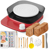 Patented Mini Pottery Wheel for Beginners | 6in Turntable, 0-440 RPM Speed Adjustable with Rechargeable Battery, 1.8 Lb Air Dry Clay, Pottery Tools and Art Supplies, Craft Kits for Teenager and Adult Goody King