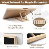 Rotating Puzzle Board 1500 Pieces - Adjustable Puzzle Table with Drawers & Dust Cover, 27x35 Inch Portable Wooden Jigsaw Board, Ergonomic Tilt for Adults, Gift for Mom Kids Wdmiya