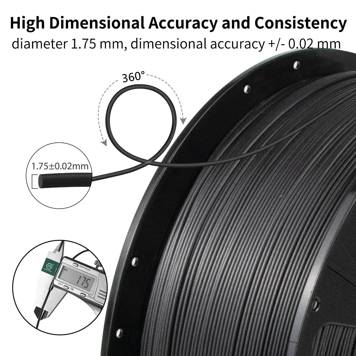 IEMAI PETG Carbon Fiber Filament 1.75mm, Matte Black PETG-CF, Heat-Resistant, High Strength & Rigidity 3D Printer Filament, 1kg Spool Designed for Complex Models and Functional Parts IEMAI