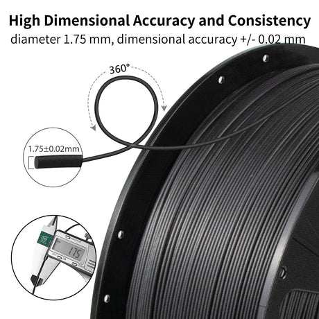 IEMAI PETG Carbon Fiber Filament 1.75mm, Matte Black PETG-CF, Heat-Resistant, High Strength & Rigidity 3D Printer Filament, 1kg Spool Designed for Complex Models and Functional Parts IEMAI