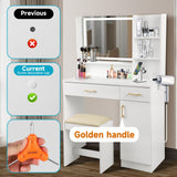 QUALIKRAFT Vanity Set, Vanity Desk with Mirror and Lights, Vanity Desk with Drawers, Vanity with Charging Station, Vanity with Chair, Vanity with Storage, White Vanity, Makeup Vanity，Bedroom Vanity QUALIKRAFT