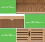 FoverOne Bamboo Bathroom Storage Cabinet with 2 Doors, Bathroom Floor Freestanding Cabinets Organizer for Living Room, Kitchen, Entryway FoverOne