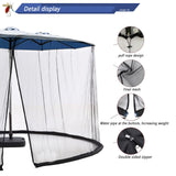 Mosquito Netting for 15FT Patio Umbrella Double-Sided, Screen Walls Zipper Double Door Black (for 15FT Umbrella) SOOSPE-MZ