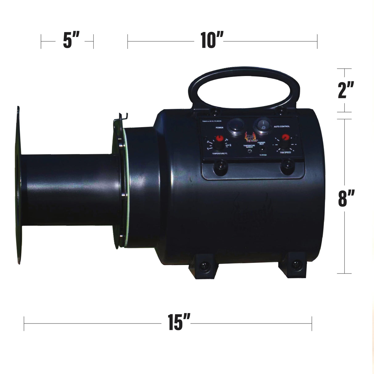 Perfect Draft BBQ Blower 4.0 for Offset Smoker Grill - Designed in Texas, Patented in the USA - Battery Powered BBQ Fan for Outdoor Barbecue Perfect Draft