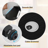 Tribesigns Reception Desk with Counter, Modern Front Desk Reception Room Table with Cable Grommet, 47 inch Retail Counter for Checkout, Lobby, Beauty Salon, Home Office Desk, Black Tribesigns