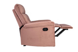Luxury Velvet Manual Recliner Chair - Overstuffed Recliner with Tufted Back & Pillow Top Arms, Tuft Reclining Chairs with Adjustable Footrest, Mid Century Manual Recliners for Living Room (Pink) JCRRFLT