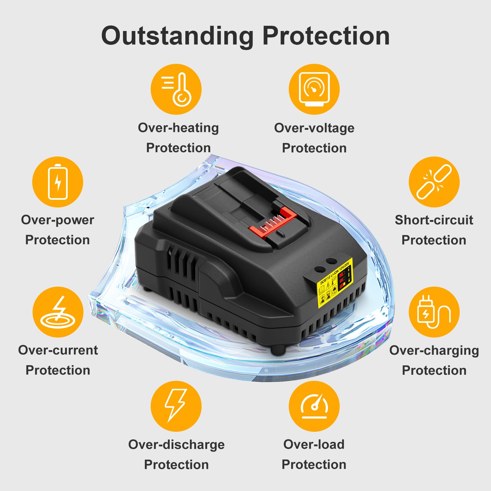 DCB112 Battery Charger Replacement for Dewalt 20v Battery Charger DCB118 DCB105 DCB115 DCB107 DCB104,Compatible with 12V 20V Max Lithium-ion Battery DCB206 DCB204 DCB230 DCB240 DCB120 DCB126( - WoodArtSupply