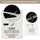 Busaurus Storage Ottoman Bench 49.2 Inch Upholstered Fabric Storage Bench for Bedroom End of Bed Aesthetic Large Oval Storage Ottoman for Living Room Entryway (Ivory) Busaurus