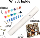 2 Pack Christmas Paint by Numbers Kit for Adults Beginner with Framed,Snowman Easy Adult Paint by Number Kits on Canvas DIY Painting for Beginners Art by Numbers for Home Wall Decor 10x12 Inch NEGEKFKX