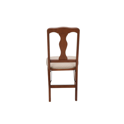 Meco STAKMORE Queen Anne Folding Chair Cherry Finish, Set of 2, - WoodArtSupply