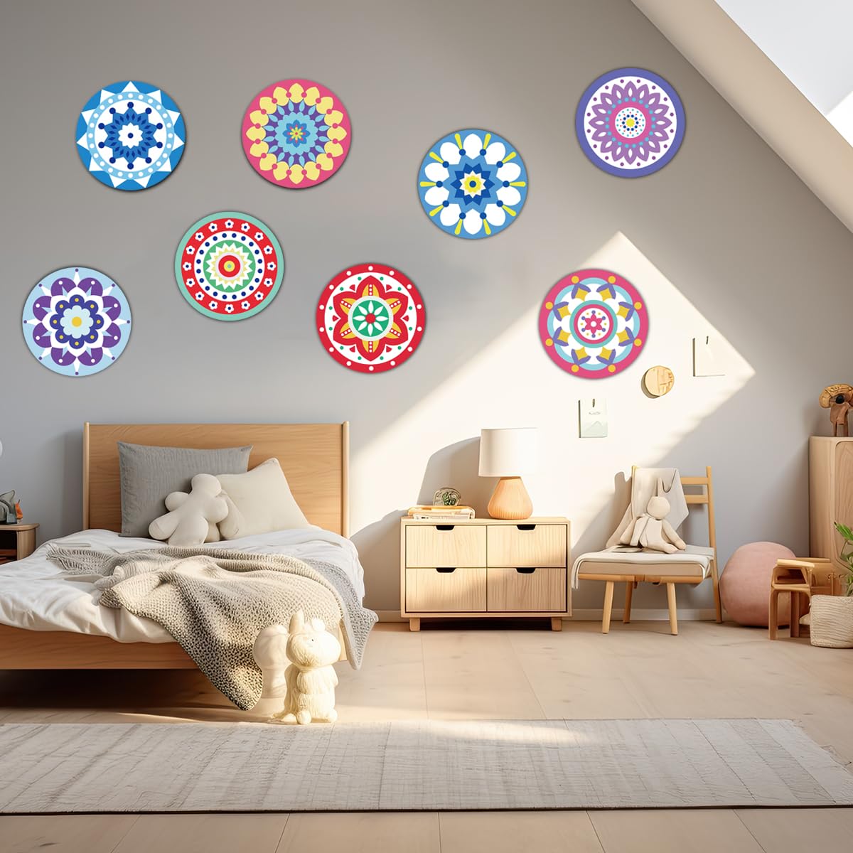 BHHQHH 37Pcs Wooden Mandala Painting Set 12 Mandala Unfinished Wood Slices with 25 Markers,Mandala Painting Kit for Adult Painting DIY Crafts Home Decors