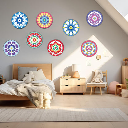 BHHQHH 37Pcs Wooden Mandala Painting Set 12 Mandala Unfinished Wood Slices with 25 Markers,Mandala Painting Kit for Adult Painting DIY Crafts Home Decors