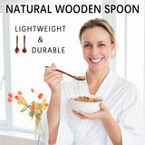 Hefild 7 PCS Wooden Spoons for Eating, 7 inch Wooden Honey Spoons for Tea, Wooden Teaspoons for Stirring Coffee, Hard Wood Table Spoons for Cooking, Small Serving Spoons for Soup, Desserts & Cereal Hefild