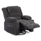HOMYEDAMIC Recliner Chair Rocker Modern Ergonomic Lounge 360 Degree Swivel Single Sofa Seat Living Room Lounge Recliners (Americana, Grey - Chenille) HOMYEDAMIC