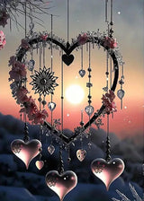 KINPLUB 5D Diamond Painting Kits for Adults, Love Heart Dream Catcher Diamond Art Kits for Adults Beginners, DIY Full Drill Round Diamond Dots, Home Wall Decor 12x16 Inch KINPLUB