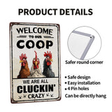 Chicken Coop Accessories Funny Chicken Signs Rooster Decorations Chicken Stuff For Farmhouse Farm Kicthen Decor Welcome To Our Coop 12x8 Inches Shannonsa