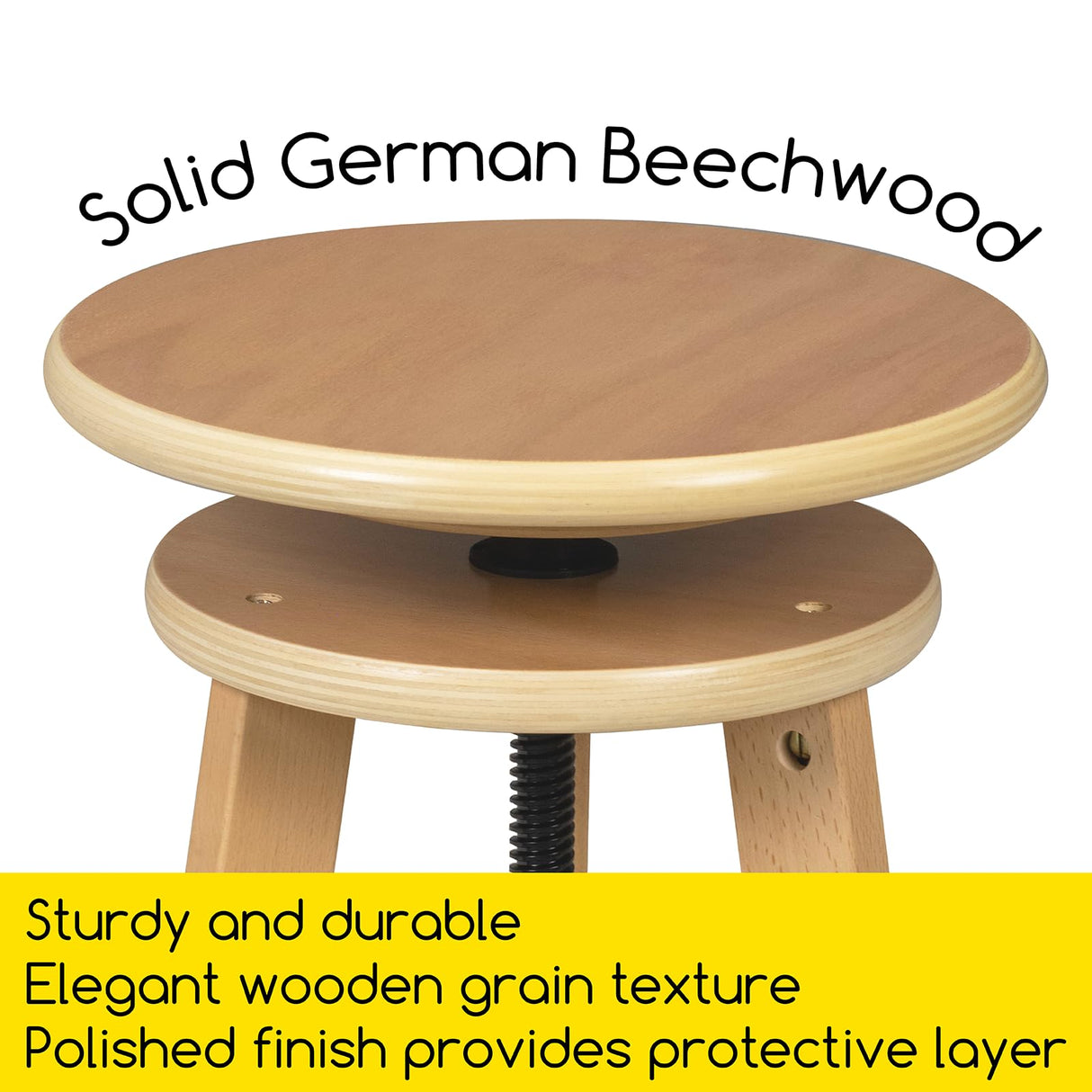 MEEDEN Wooden Drafting Stool with Adjustable Height, Artist Stool,Office Studio Stool, Up to 220 Lbs,German Beech Wood, Perfect for Artists Studio,Home Use,Kitchen,Bars MEEDEN